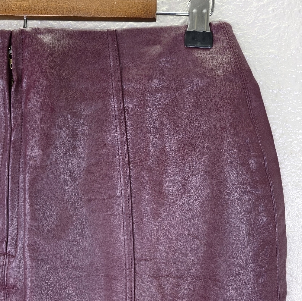 Jolt Nordstrom Faux Vegan Leather Burgundy Mini Elegant Burgundy Leather Skirt 7 - Picture 10 of 16